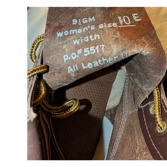 Vintage Big M Leather Work Boots Oil Resistent Soles Welted W 10 E Men\'s 8.5 NOS main image 5